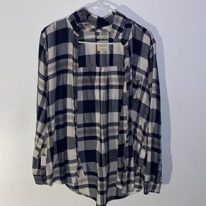 American Eagle flannel. Checkered blue and white.